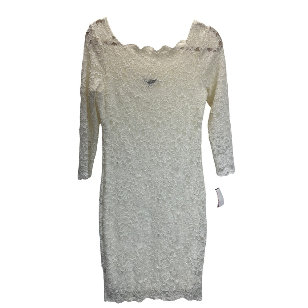Onyx Nite Dress Sz 10 Ivory Lace Long Sleeve Party Cocktail NWT